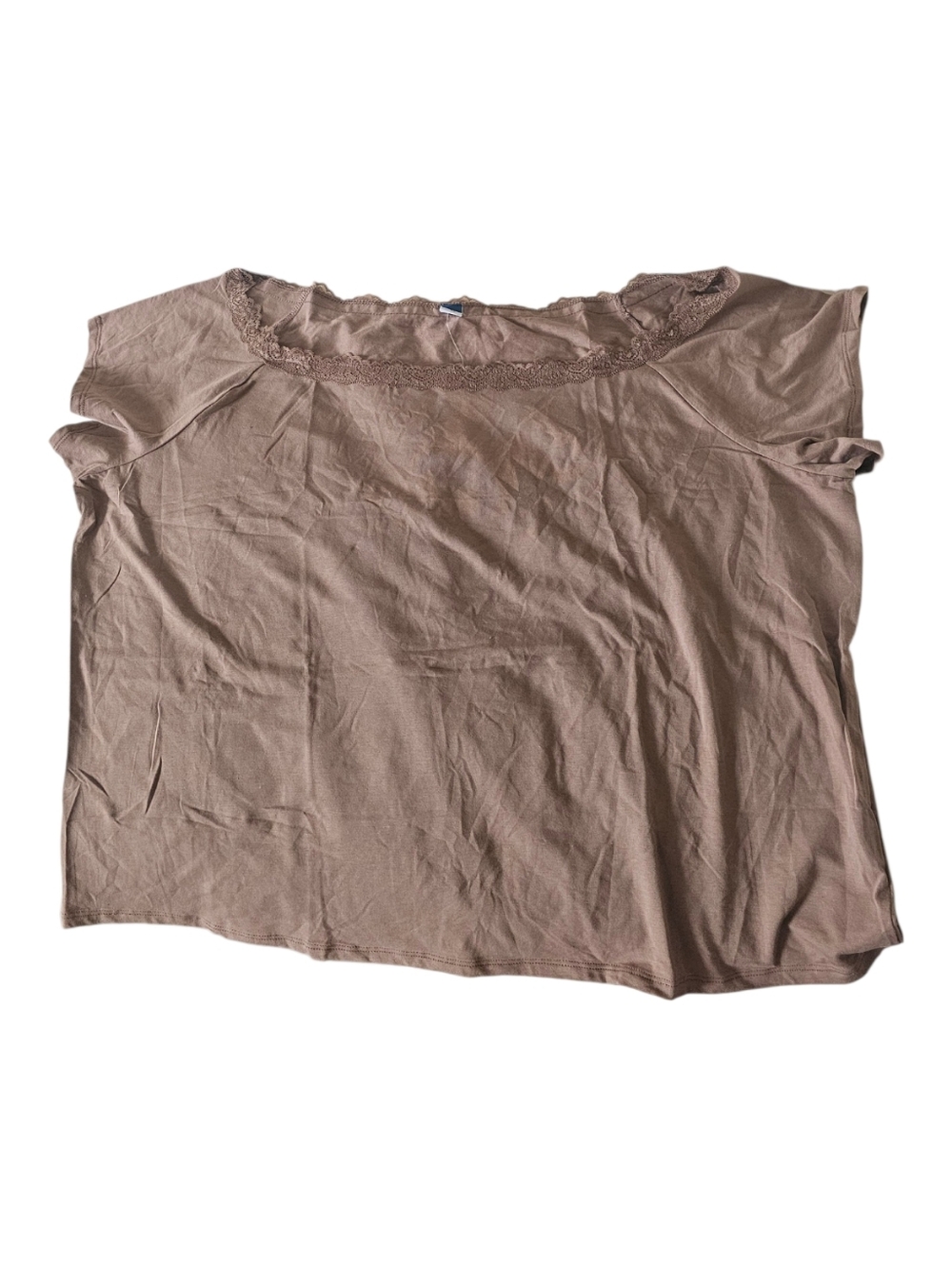 Brown Old Navy Women's Off-Shoulder Lace Trim Top